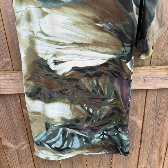 Sisley Dress One-Shoulder Asymmetric Mini Dress Abstract Multicolor Size Small - Picture 4 of 8